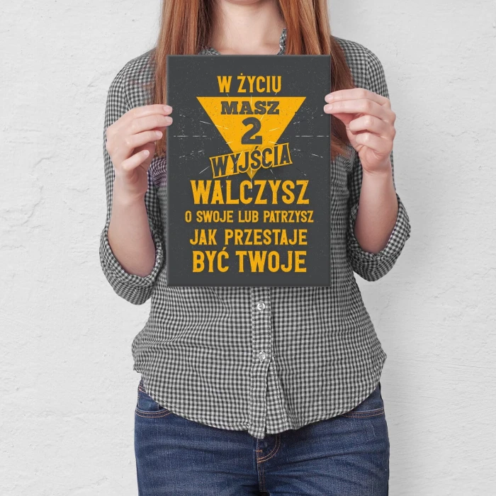 Plakat metalowy dwa wyjścia Prezent