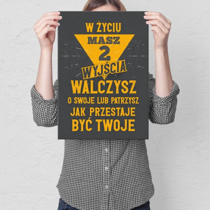 Plakat metalowy dwa wyjścia Prezent
