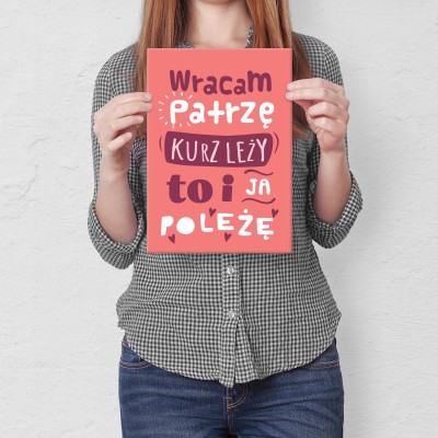 Plakat metalowy wracam patrzę Prezent