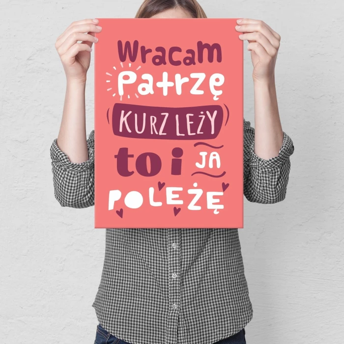 Plakat metalowy wracam patrzę Prezent