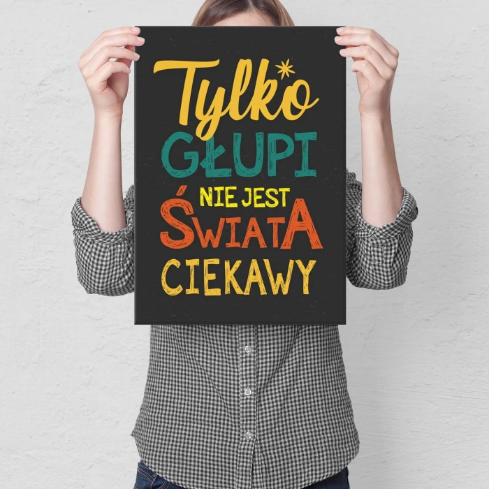 Plakat metalowy ciekawość świata Prezent