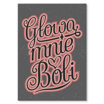 Plakat metalowy Głowa mnie boli Prezent