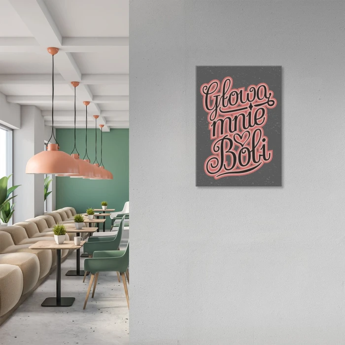Poster metal Głowa mnie boli gift