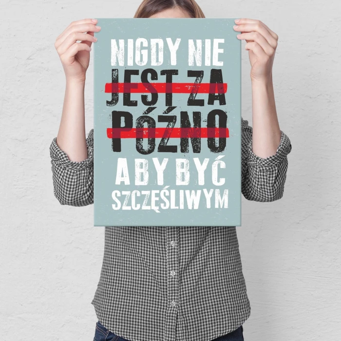Plakat metalowy nie jest za późno Prezent