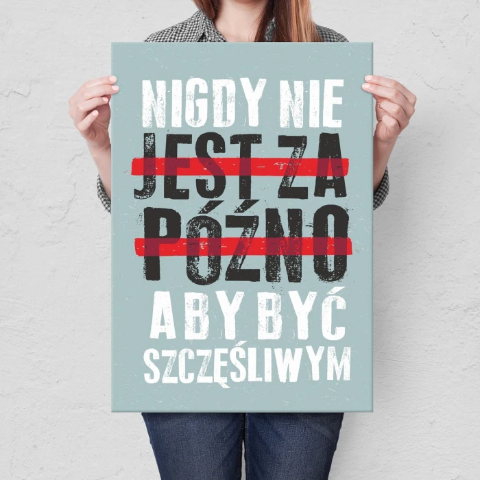 Plakat metalowy nie jest za późno Prezent