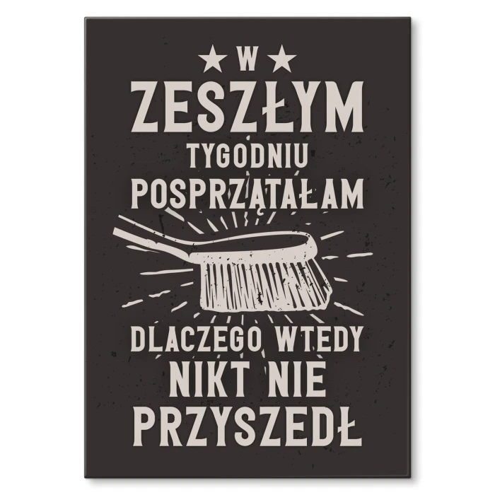 Poster metal Posprzątałam gift