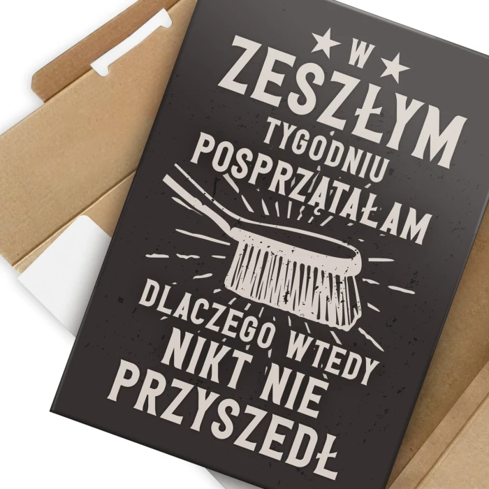 Poster metal Posprzątałam gift