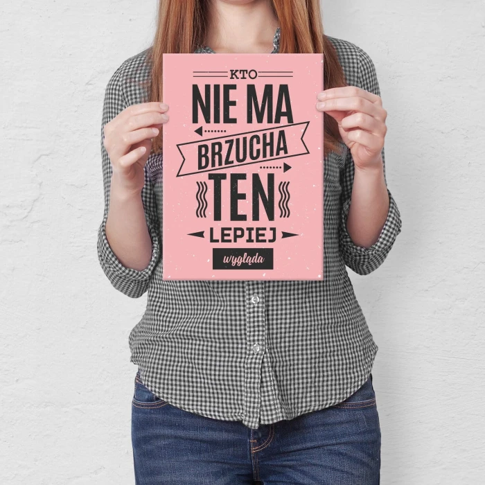 Poster metal kto nie ma brzucha gift
