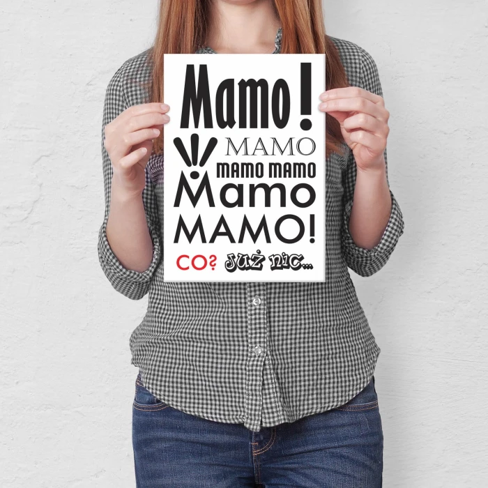 Plakat metalowy Mamo! Prezent