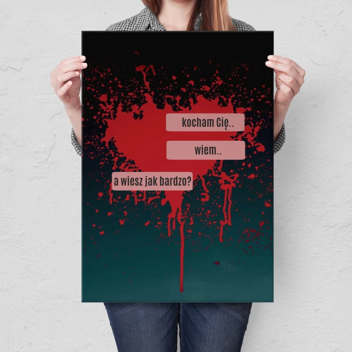 Plakat metalowy Kocham Cię - WIEM Prezent