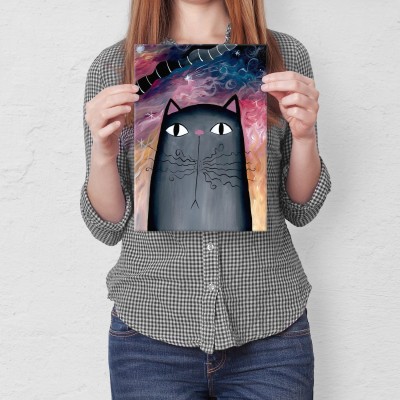 Plakat metalowy Kotek Prezent