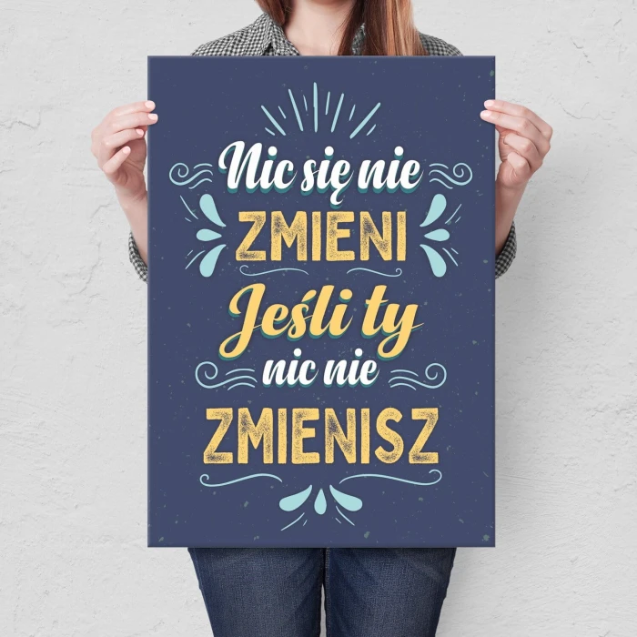 Poster metal Nic się nie zmieni gift