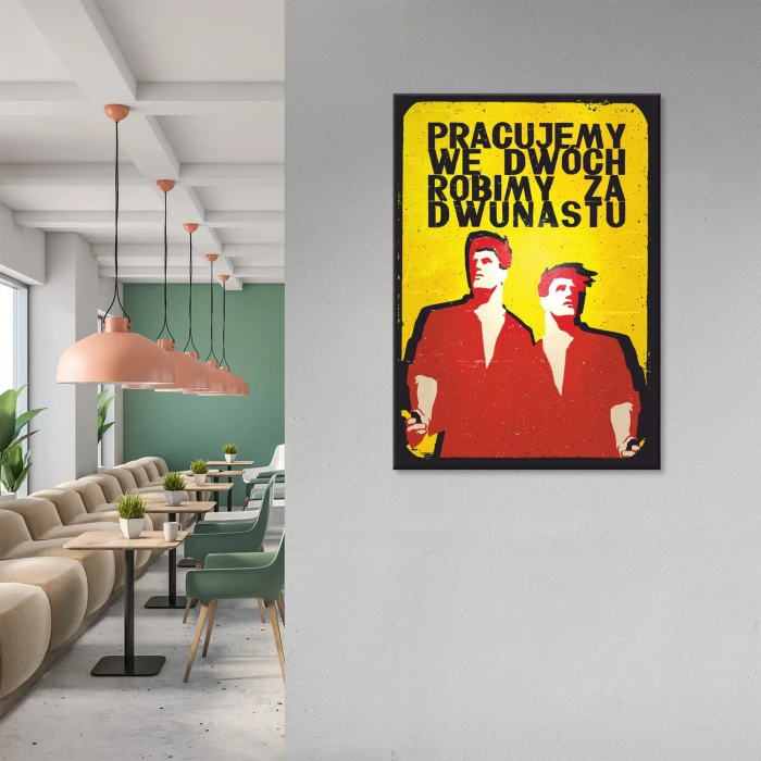 Plakat metalowy Pracujemy we dwóch Prezent