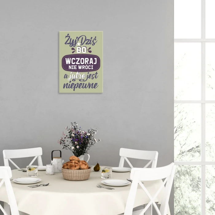 Poster metal Żyj dziś gift