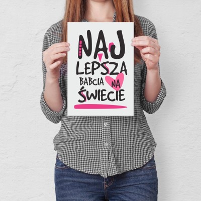 Plakat metalowy najlepsza babcia Prezent
