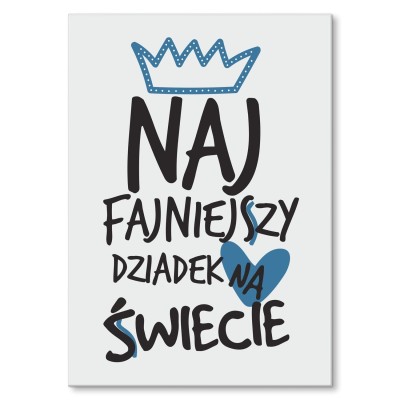 Plakat metalowy najfajniejszy dziadek Prezent
