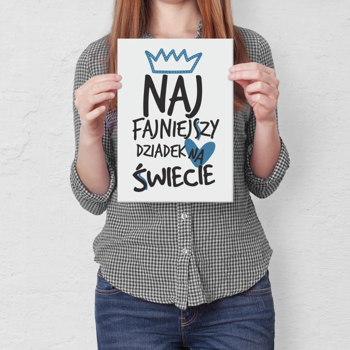 Poster metal najfajniejszy dziadek gift