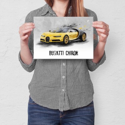 Plakat metalowy Bugatti Chiron Supercar Prezent