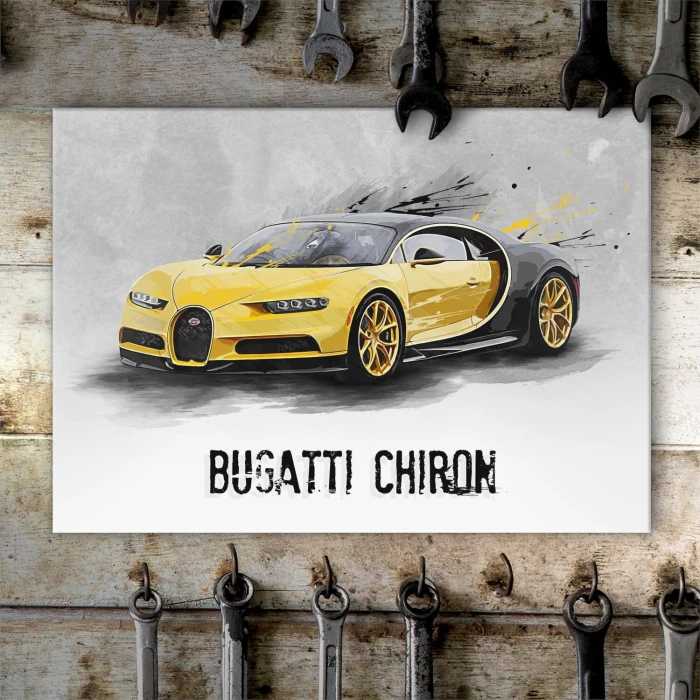 Poster metal Bugatti Chiron Supercar gift