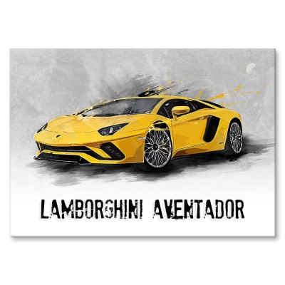 Plakat metalowy Lamborghini Aventador Prezent
