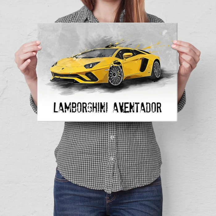 Poster metal Lamborghini Aventador gift