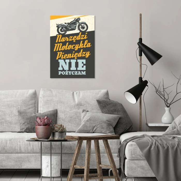 Plakat metalowy motocykla nie pożyczam Prezent
