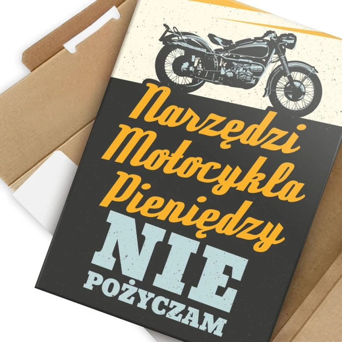 Plakat metalowy motocykla nie pożyczam Prezent