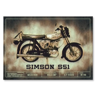 Plakat metalowy Simson s51 klasyk Prezent