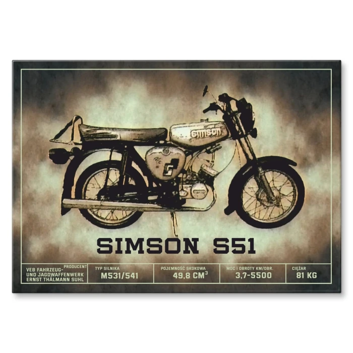 Poster metal Simson s51 klasyk gift