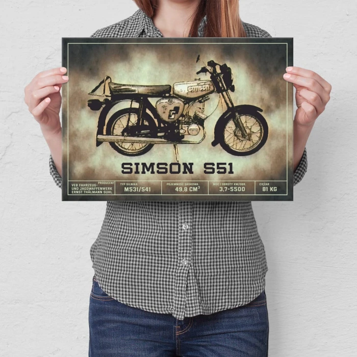 Plakat metalowy Simson s51 klasyk Prezent
