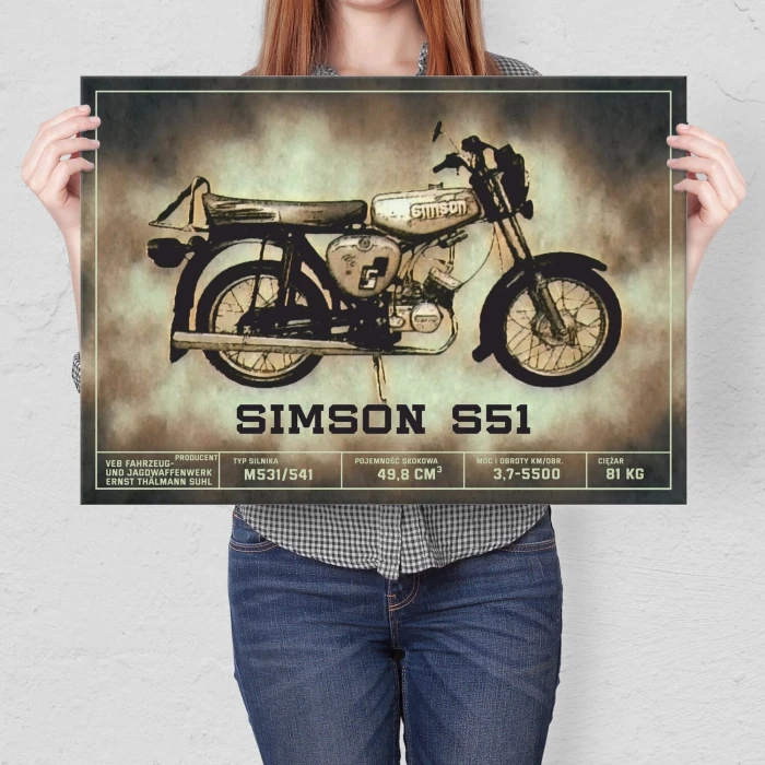 Plakat metalowy Simson s51 klasyk Prezent