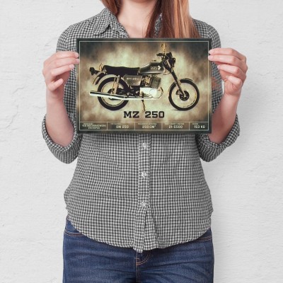 Plakat metalowy MZ 250 klasyk Prezent