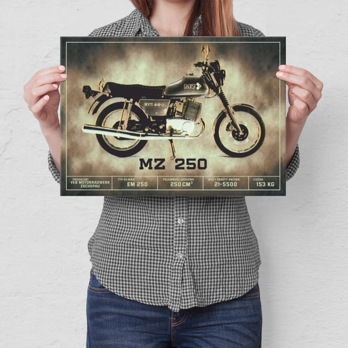 Plakat metalowy MZ 250 klasyk Prezent