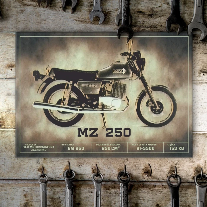 Plakat metalowy MZ 250 klasyk Prezent