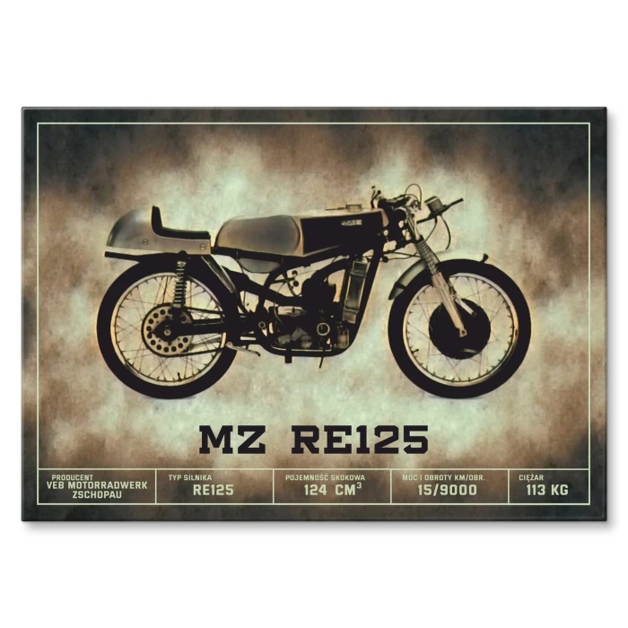 Plakat metalowy MZ RE125 klasyk Prezent