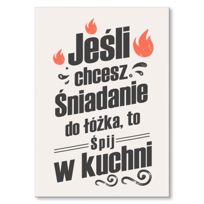 Plakat metalowy śniadanie do łóżka Prezent