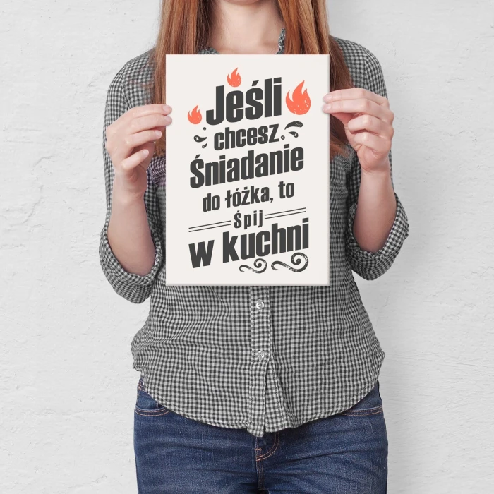 Poster metal śniadanie do łóżka gift