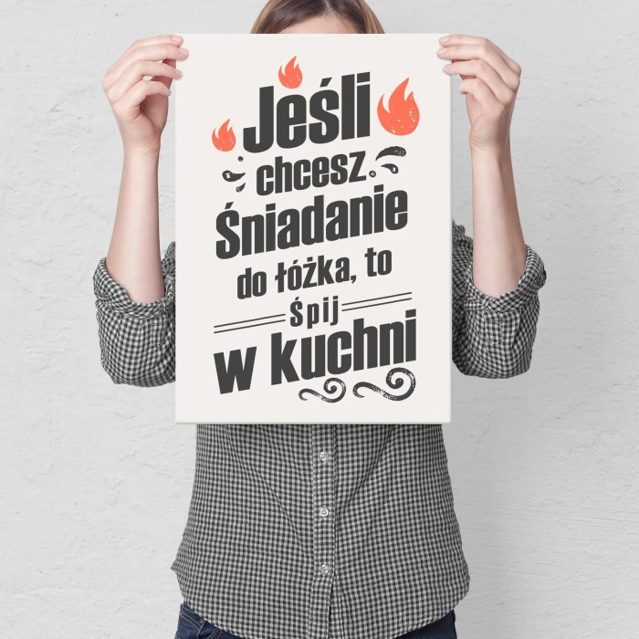 Poster metal śniadanie do łóżka gift