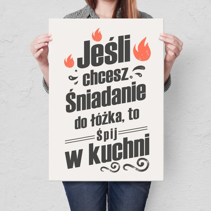 Poster metal śniadanie do łóżka gift