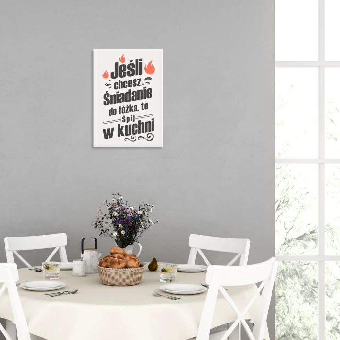 Poster metal śniadanie do łóżka gift