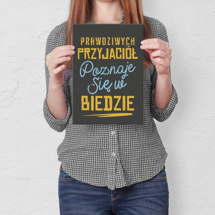 Plakat metalowy Prawdziwych przyjaciół Prezent