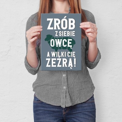 Poster metal Zrób z siebie owcę gift