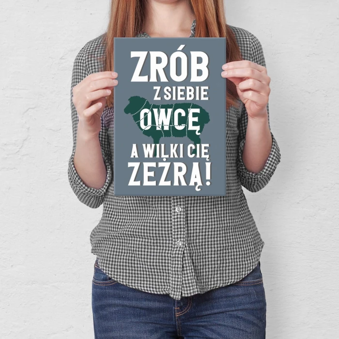 Poster metal Zrób z siebie owcę gift