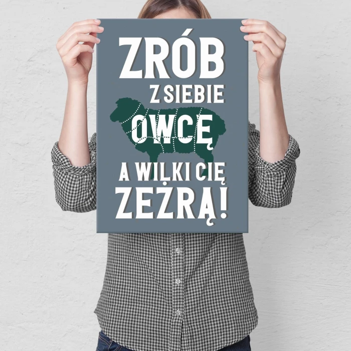 Plakat metalowy Zrób z siebie owcę Prezent