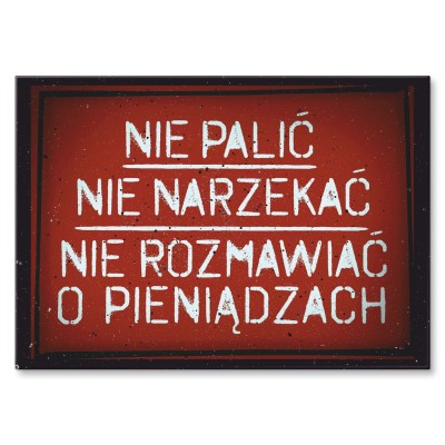 Poster metal Nie palić gift