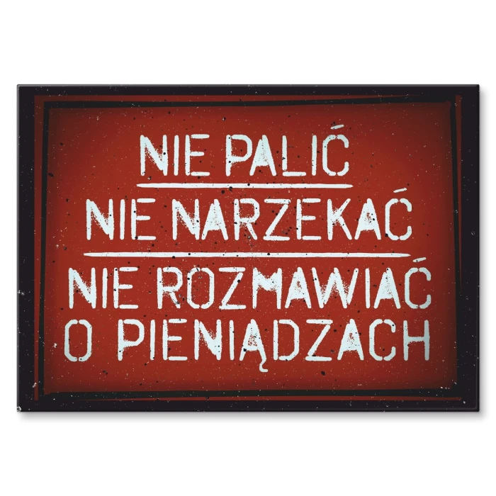 Plakat metalowy Nie palić Prezent