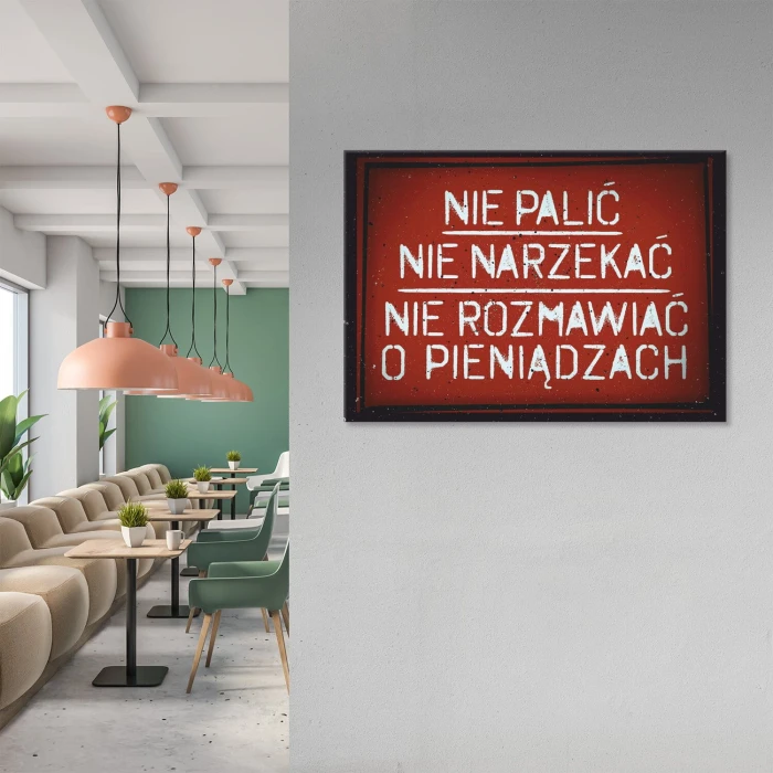 Plakat metalowy Nie palić Prezent