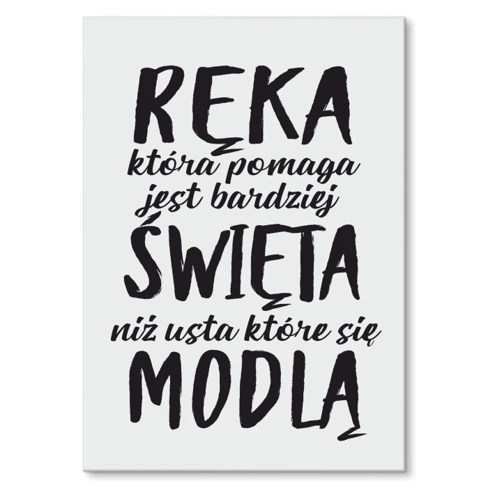 Plakat metalowy Ręka która pomaga Prezent