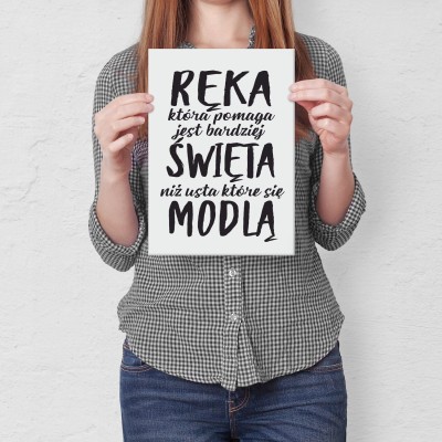 Plakat metalowy Ręka która pomaga Prezent