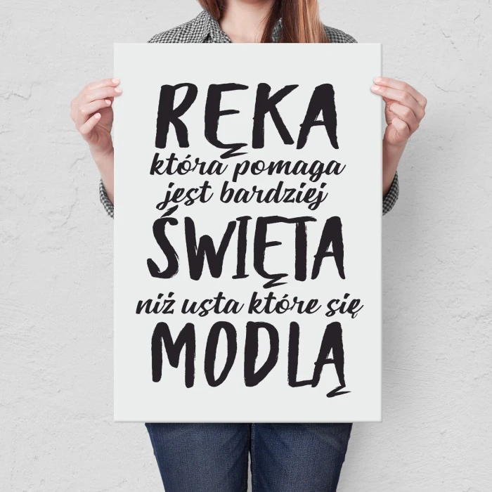 Plakat metalowy Ręka która pomaga Prezent